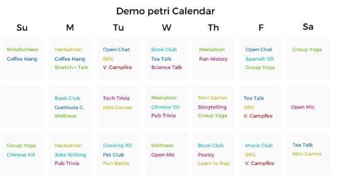 Demo Petri Calendar