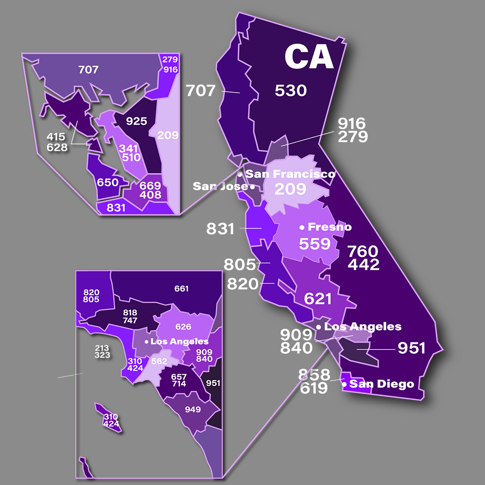 562 Area Code Map